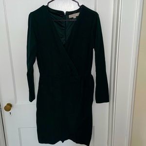 Loft Forrest green v-neck dress